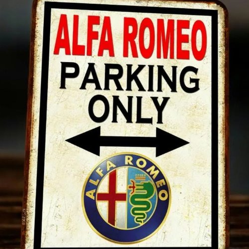 Plaque métal vintage alfa romeo parking only