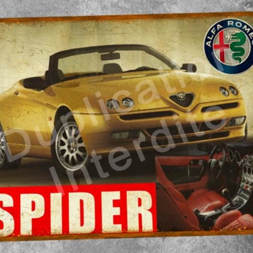 Plaque métal vintage alfa romeo spider