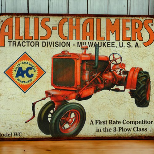 Plaque métal vintage allis chalmers wc
