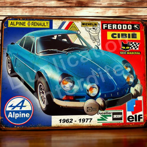 Plaque métal vintage renault alpine a110