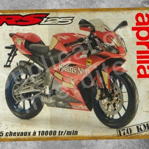 Plaque métal vintage aprilia rs 125