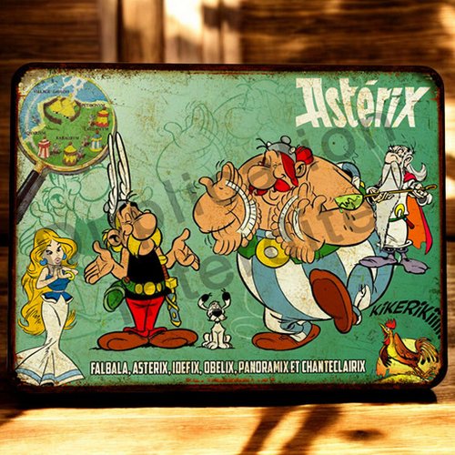 Plaque métal vintage astérix