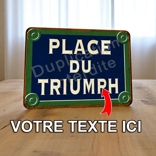 Plaque métal personnalisée rue parisienne