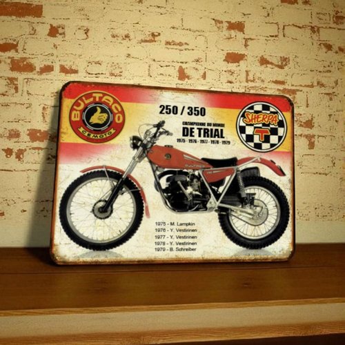 Plaque métal vintage bultaco sherpa