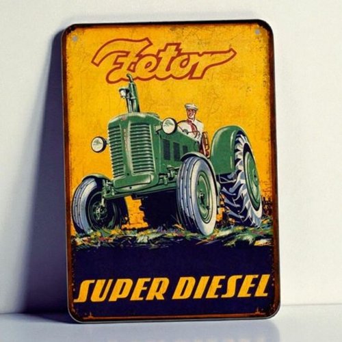 Plaque métal vintage zetor diesel