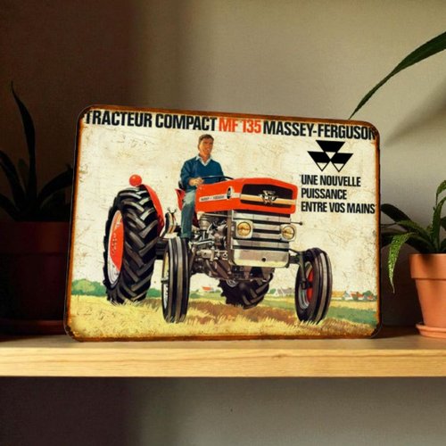 Plaque métal vintage massey ferguson 135