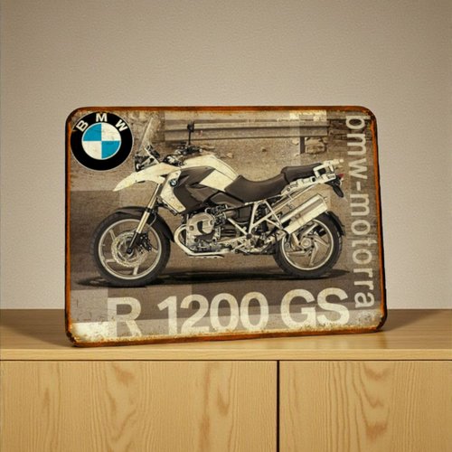 Plaque métal vintage bmw 1200 gs