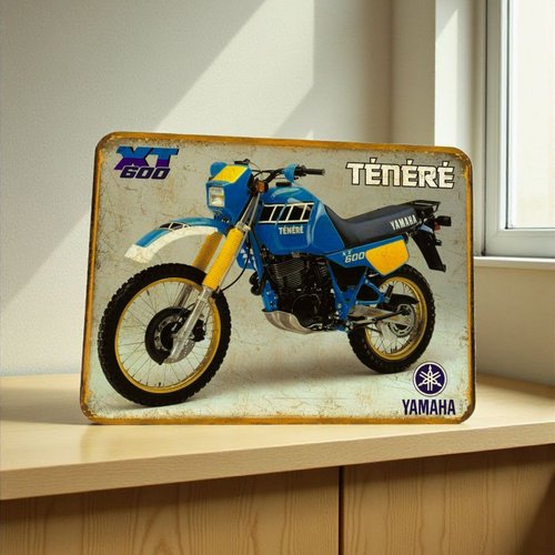 Plaque métal vintage yamaha 600 ténéré