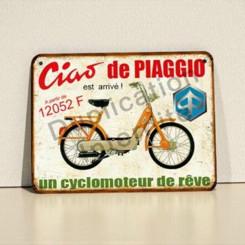 Plaque métal vintage piaggio ciao