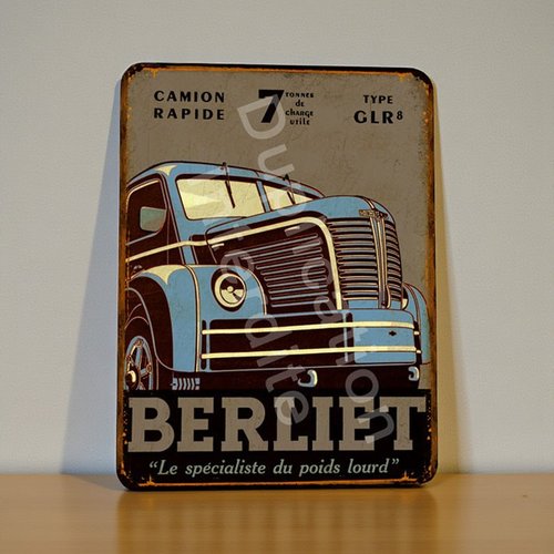 Plaque métal vintage berliet 7 tonnes