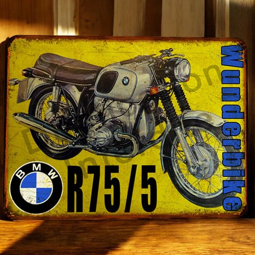 Plaque métal vintage bmw r75