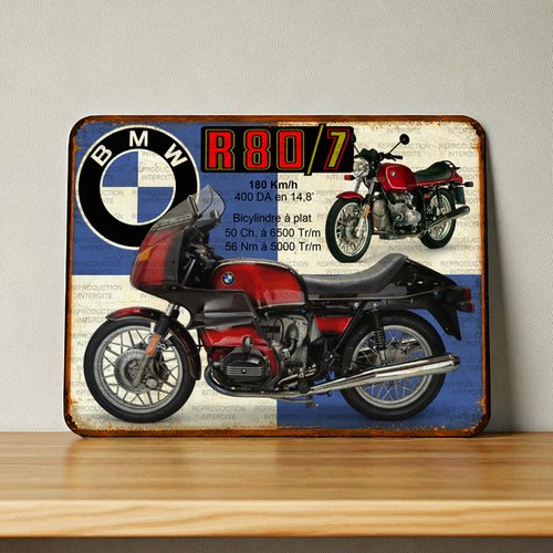 Plaque métal vintage bmw r80