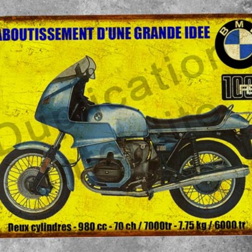 Plaque métal vintage bmw r100rs