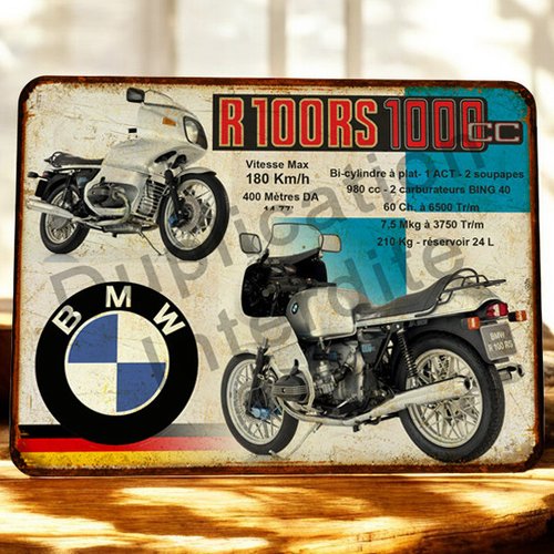 Plaque métal vintage bmw r100rs