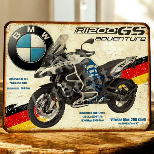 Plaque métal vintage bmw r1200 gs