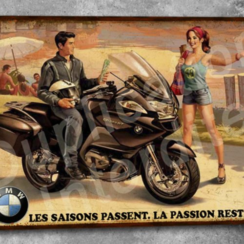 Plaque métal vintage bmw r1200 rt