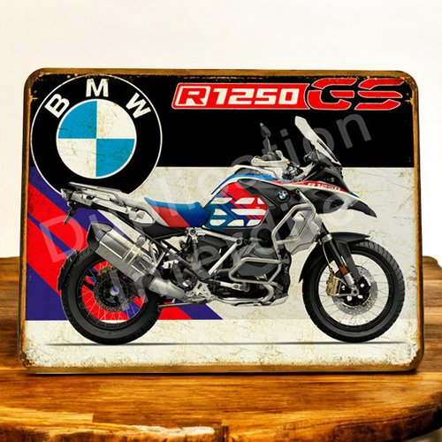 Plaque métal vintage bmw r1250 gs