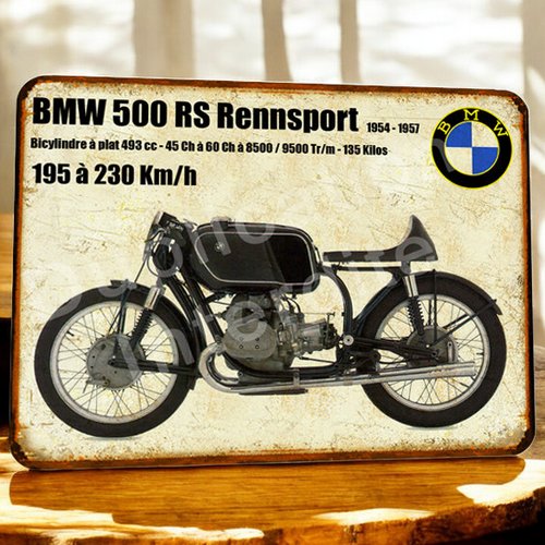 Plaque métal vintage bmw rennsport