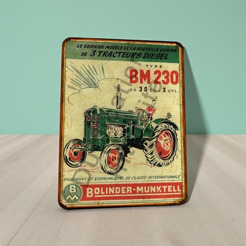 Plaque métal vintage bollinder munkel 35