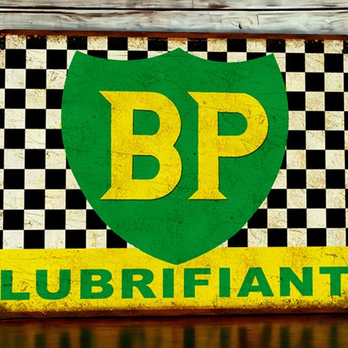 Plaque métal vintage bp