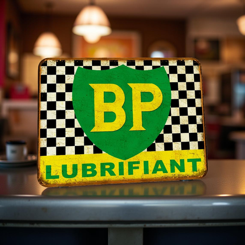 Plaque métal vintage bp