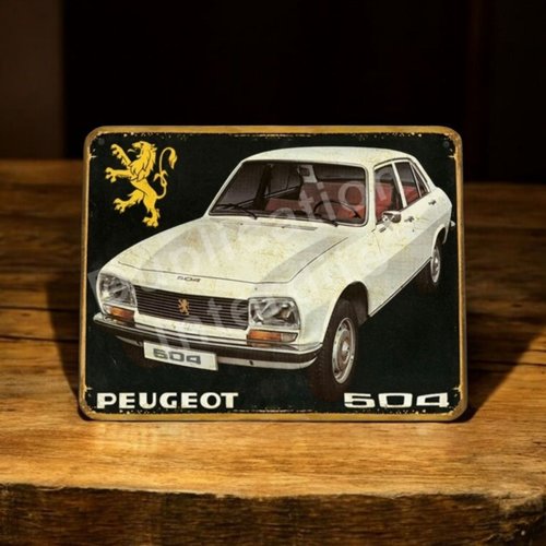 Plaque métal vintage peugeot 504