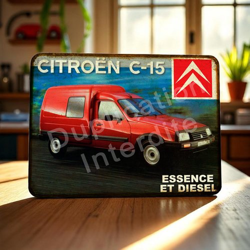Plaque métal vintage citroën c15
