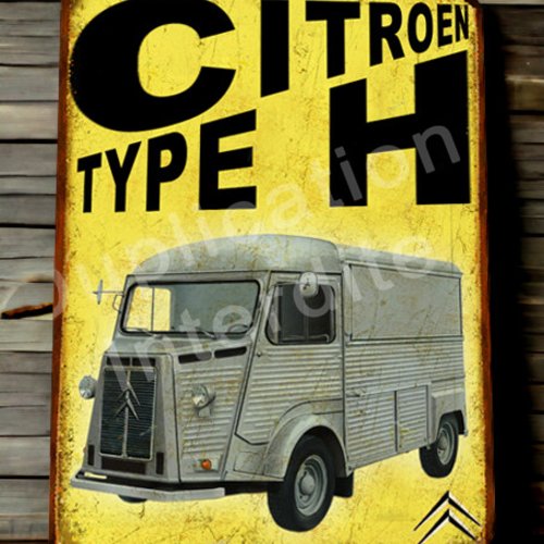 Plaque métal vintage citroën hy
