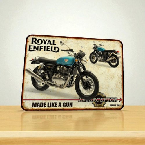 Plaque métal vintage royal enfield 650 interceptor