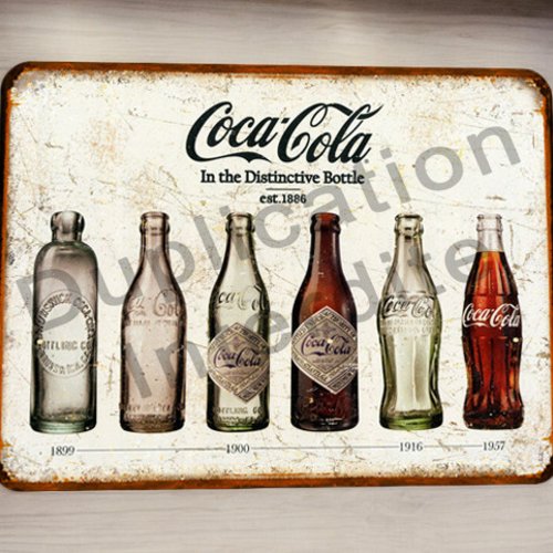 Plaque métal vintage coca cola bouteilles