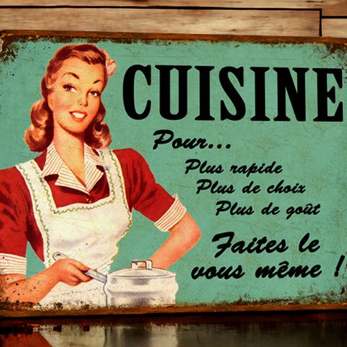 Plaque métal vintage cuisine