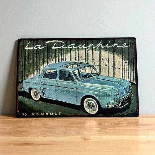 Plaque métal vintage renault dauphine