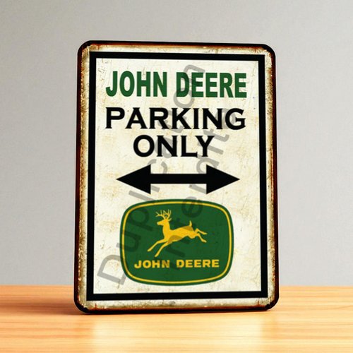 Plaque métal vintage john deere parking only