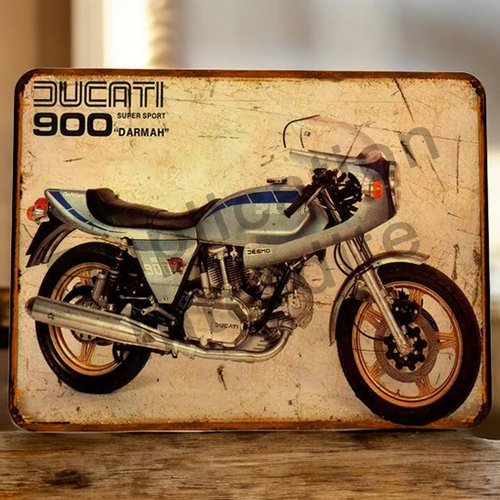 Plaque métal vintage ducati 900 darmah