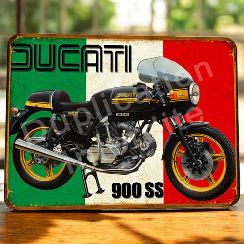 Plaque métal vintage ducati 900 ss