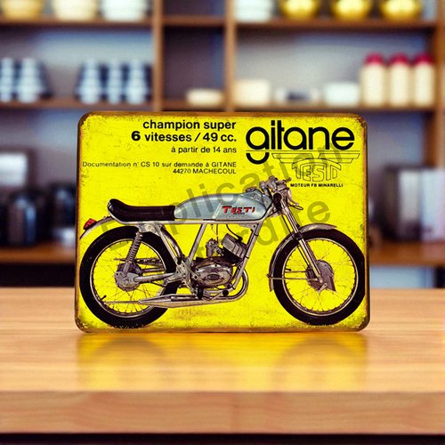 Plaque métal vintage gitane testi