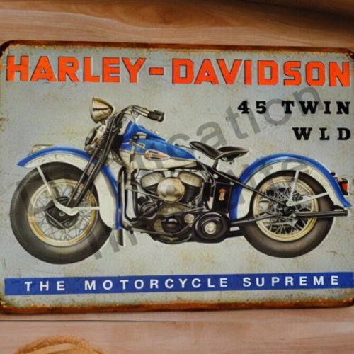 Plaque métal vintage harley davidson 45 twin