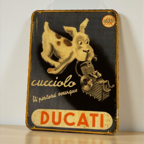 Plaque métal vintage ducati cucciolo