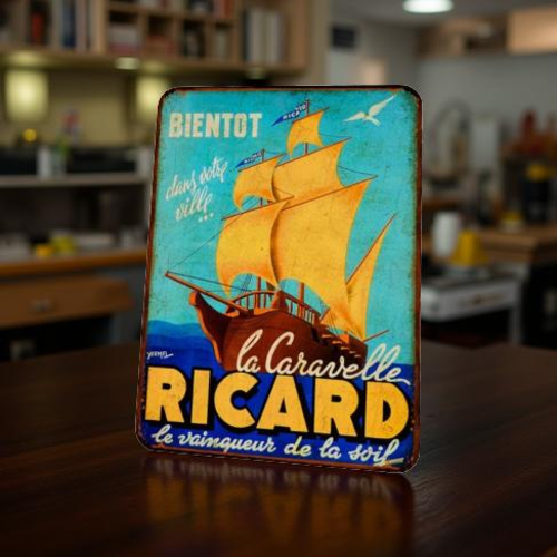 Plaque métal vintage ricard caravelle