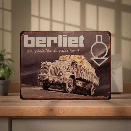 Plaque métal vintage berliet le spécialiste