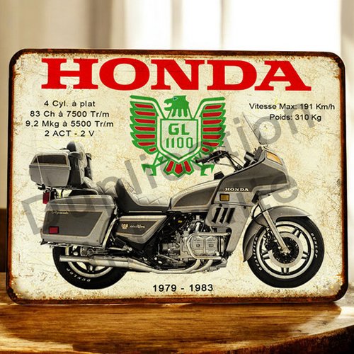 Plaque métal vintage honda gl 1100 goldwing