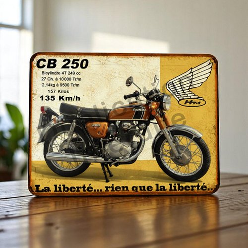 Plaque métal vintage honda cb 250
