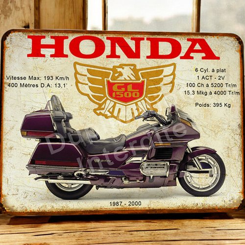 Plaque métal vintage honda gl 1500 goldwing
