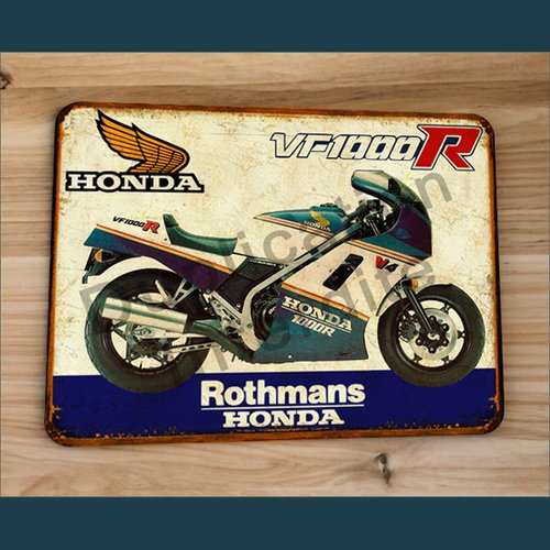 Plaque métal vintage honda vf 1000 r