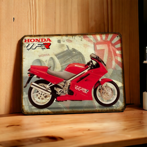 Plaque métal vintage honda vfr 750 1990