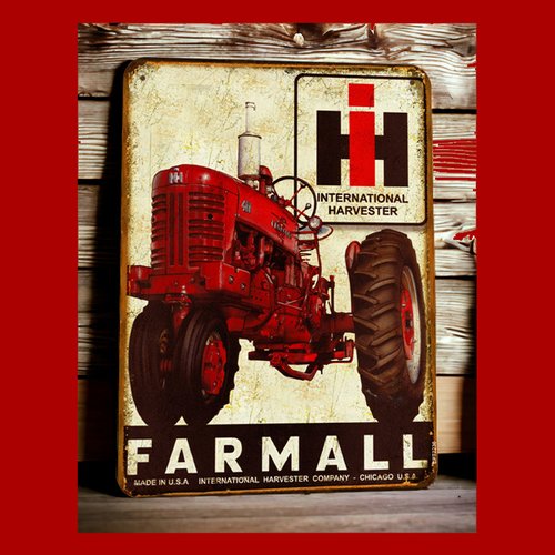 Plaque métal vintage ih farmall