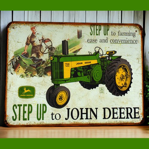 Plaque métal vintage john deere step up