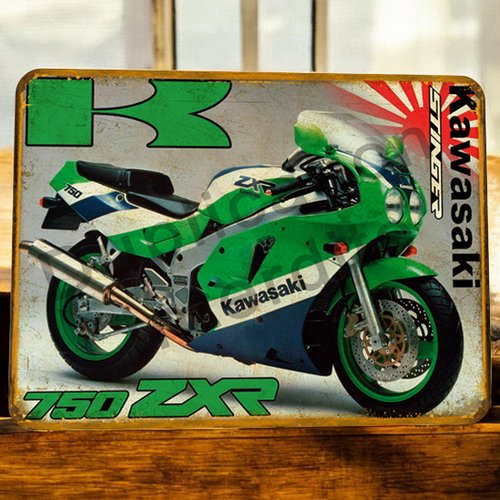 Plaque métal vintage kawasaki zxr 750 stinger