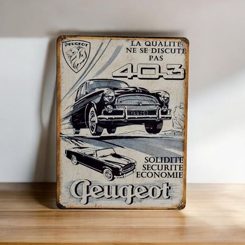 Plaque métal vintage peugeot 403