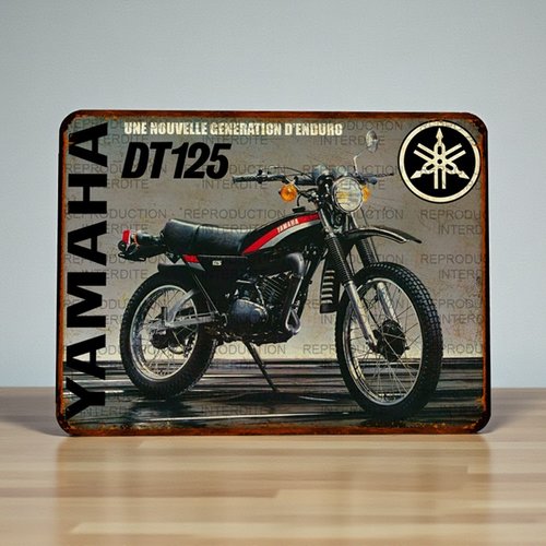 Plaque métal vintage yamaha 125 dtmx